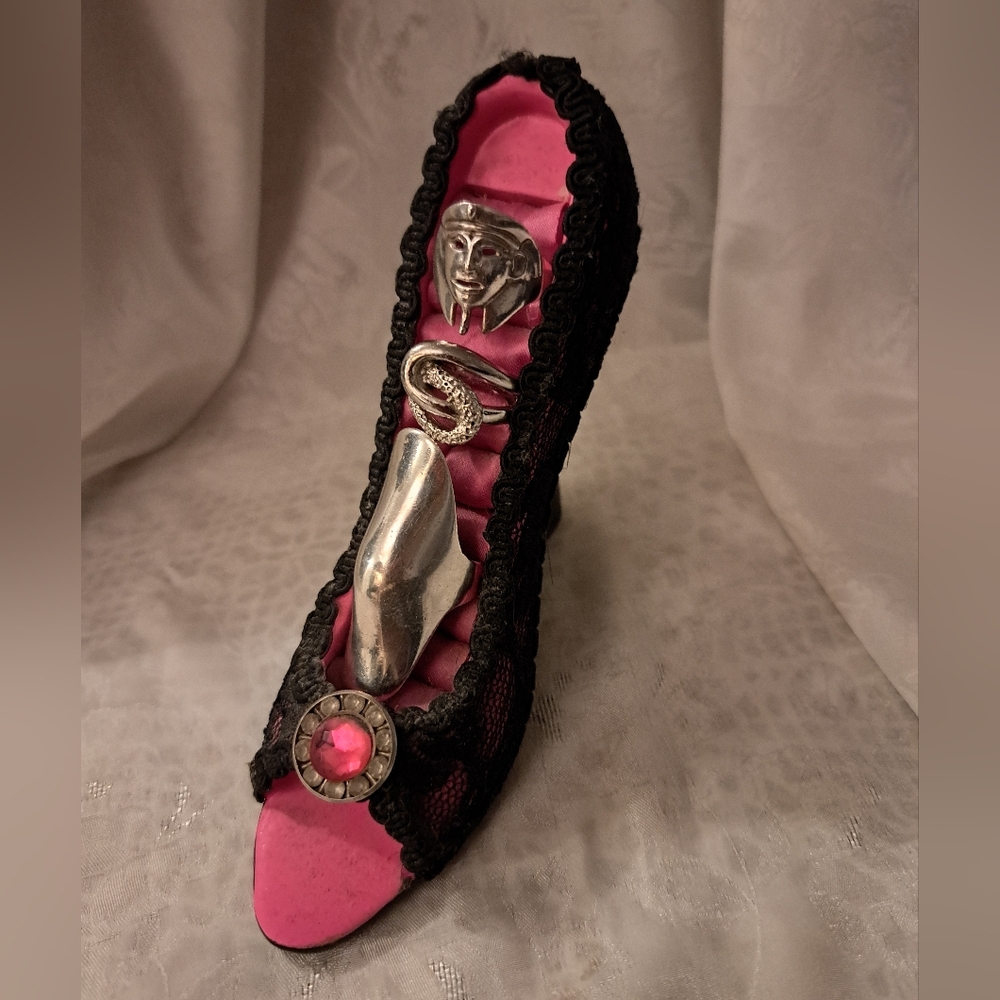 Elegant Black and Pink Women's  Sexy  Lace  Shoe